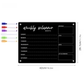 Magnetic black acrylic weekly calendar board for fridge with 6 colored markers - TYU357 Black Large Planner (With 6 Pens)