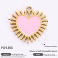 Roze emaille hart hanger in 18k verguld roestvrij staal voor DIY sieraden maken - PJ91205 (Roze Geëmailleerd Hart)