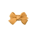 Handmade mustard yellow grosgrain ribbon bow hair clip with ribbed texture for girls - Ginger Yellow (2)