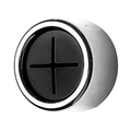 Portasciugamani rotondo argento con fessura a croce in silicone nero per pareti - Cromo + Nero