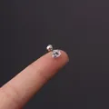 Stainless steel screw back stud earring with heart-shaped cubic zirconia stone - Single Heart-Shaped Zircon (HSPJ356-16#) / Silver