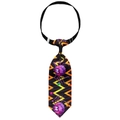 Halloween pet tie with purple spider pattern and adjustable black elastic neck strap - Black Purple Spider (NT267-11)