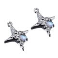 Silver star pendant with hammered texture and iridescent blue bead charm - Style 10 Moonlit Star (20mm) / Bright Silver