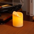 Säulenförmige LED-Elektronikkerze mit warmem Flammeneffekt für die Weihnachtsdeko - Elektronische Kerze Klein