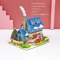 3D DIY Christmas House paper puzzle model with Santa sleigh and trees, 25 pieces - Christmas Cottage (Large)