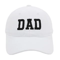 White washed baseball cap featuring black DAD embroidery for a vintage aesthetic - M (56-58cm) / Embroidered DAD-White
