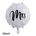 Palloncino in alluminio bianco Mrs da 22 pollici per anniversario e festa di nozze - 22 Pollici Stile Mrs Carattere Nero Bianco