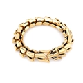 Detailed close-up of golden stainless steel keel chain bracelet with geometric links - 19cm / Gold