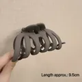 9.5cm large matte shark hair claw clip in dark grey for thick hair styling - Matte 6-Claw Coffee-9.5cm