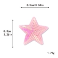 Pink sequin star patch with iridescent finish, size 8.5x8.3cm for DIY clothing decor - Light Pink Star*Large Size #95