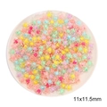 Colorful 11x11.5mm acrylic star beads for DIY jewelry making displayed in a white bowl - Transparent Multicolor