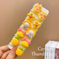 10-piece set of yellow cartoon hair ties with cat, flower and duck charms for girls - Yellow Pineapple 10-Piece Set