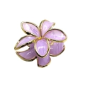 Lavender flower hair claw clip with golden edges and high-gloss translucent finish - Gold Rim Plumeria [Purple]