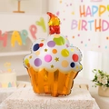 Μπαλόνι cupcake από αλουμινόχαρτο με πολύχρωμα αστέρια για διακόσμηση πάρτι γενεθλίων - Πορτοκαλί Τούρτα με Κεριά