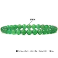 Green natural stone 6mm bead bracelet with 19cm elastic band length for women - Green Agate (FD6820) / 6mm/19cm