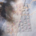Stickers ongles relief 3D M-774 avec fleurs roses et papillons linéaires - Style de relief fleur papillon(M-774)