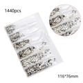 Flatback K9 glass nail rhinestones in a 1440pcs pack with 116x76mm storage box details - Violet