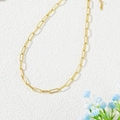 Collana a catena a graffetta in acciaio inossidabile placcato oro 18K da donna - Collana a Catena a Croce (X674)