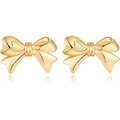 Polished golden bow stud earrings with a shiny finish and elegant mirror reflection - YMX08 Bowknot / Gold