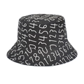 Cappello da pescatore unisex bianco e nero con elegante stampa digitale all-over - M (56-58cm) / Nero