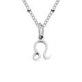 Stainless steel Leo zodiac pendant necklace in silver finish - Leo / Silver
