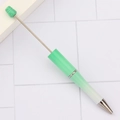 DIY beaded ballpoint pen featuring a fresh mint green to white gradient and metal rod - Pearl Gradient Green