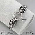 Zilveren schedel metalen sluiting voor DIY sieraden, 31x13mm gothic roestvrij staal link - Schedel Staalkleur (KLJ6329-Z)
