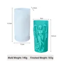 DIY kneeling angel silicone mold for aromatic candles and vintage gypsum ornaments - Dreamy Goddess Style 1 (Relief Cylinder)