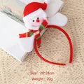 Christmas snowman headband with red Santa hat and striped scarf on cozy lace cloth - Cartoon Snowman