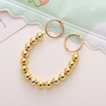 Golden beaded chain with 15 polished beads and ring buckles for clog decoration - Gold Metal Bead Chain
