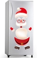 Christmas Santa Claus fridge magnet kit with red and white pieces on a silver refrigerator - Santa Claus-2