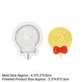 White silicone lollipop mold with bow design and finished red candy for DIY baking - Small (2#) / Gray