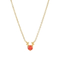 Collana di renne dorate con ciondolo a gemma rossa rotonda e catena minimalista - Oro-Zirconia Rossa