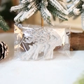 Set of silver glitter reindeer ornaments for Christmas tree decoration in clear bag - Set of 6 / Silver