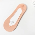 Women's nude invisible boat socks featuring ultra-thin ice silk and seamless cut edges - Low Cut Orange