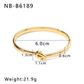 Detail of 18K gold-plated knot bangle showing dimensions 6.0cm diameter and hinge design - Mirror Finish Love Knot Style (NB-B6189)