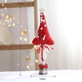 Red 43cm handmade wool felt Christmas tree with wooden star and reindeer patterns - Red Reindeer