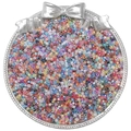 2.5mm mixed color antique glass seed beads in a silver bow tray for DIY jewelry making - 10g/Pack Approx 700 Pcs / Mixed Random