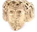 Vintage Jesus portrait relief ring in gold finish made of high-quality stainless steel - US 7 / Gold