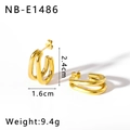Tabella taglie dettagliata per orecchini a cerchio a forma di artiglio placcati oro 18K - Stile a Doppio Cerchio Ovale (NB-E1486)