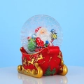 Christmas Santa Claus sleigh snow globe with golden reindeer decor on resin base - Style B Snowman
