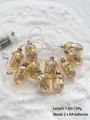 1.5m warm white acorn LED string lights with 10 glass pinecones for Christmas decor - Glass Pine Cone Light String