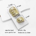 Minimalist gold alloy ponytail hairband set with multi-layer and textured designs - 2-Piece Set No. 19 (MY030-19)