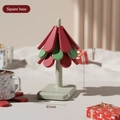 Christmas tree silicone coaster set with square base and red-green leaf design - Square Base 2 Red 1 Green