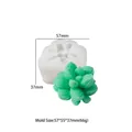 Macro-opname van de succulent siliconen mal met textuur en afmetingen 57x55x37mm - Vetplant Stijl 06
