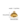 Detail view of golden shell pendant with dimensions 14mm x 10mm and 1.1g weight info - Small Shell Shape (Style 8)