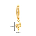 Golden titanium snake belly button ring with sparkling zircon stones and measurements - Snake Pendant / Gold