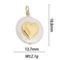 Ciondolo perla barocca con cuore dorato, dimensioni 18,8mm x 13,7mm, peso 2,1g - DZ-1379 Cuore Semplice