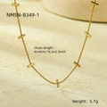 Gedetailleerd beeld van vergulde staafjesketting met 42+6cm lengte en gewichtsdetails - 18K goud / Gouden Cilindrische Stijl (NMSN-B349-1)