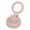 Beige magnetic phone holder water bottle lid with carrying handle and flip-top cap - Milk Tea